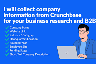 collect company information from crunchbase for your business research and b2b