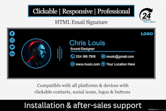 design responsive HTML email signatures for outlook, gmail, and apple mail