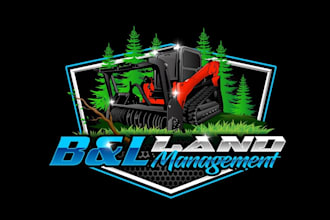 create graceful and beautiful forestry mulching logo design