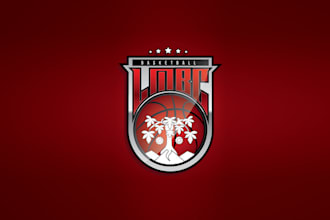 design icon luxurious basket ball logo