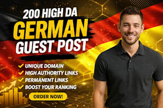 provide dr 90 plus dofollow german guest post backlinks