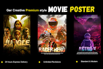 design a professional movie poster, film poster, poster
