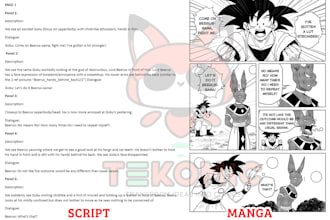 write a comic script for webtoon or manga