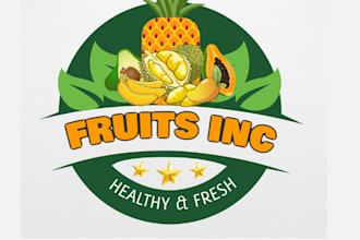 design a fresh and modern fruits logo for your brand