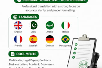 translate urdu english arabic documents professionally