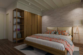 do design with 3d rendering modern mid century style