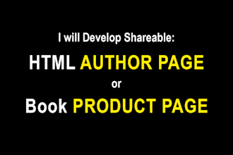 design HTML author page or book product page for authors