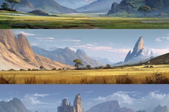 do realistic environment concept art and oc sci fi illustration