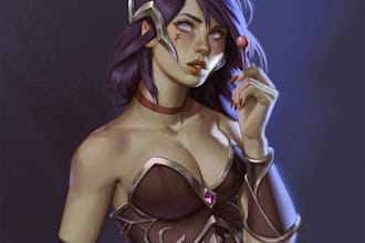 make dnd character illustration oc fan art and pfp for you