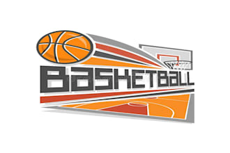 design wonderful classic basketball court logo