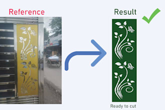 draw your image to dxf for laser cutting with required size