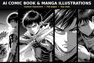 provide ai comic book illustrations, any genres