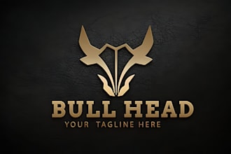 create a fierce angry bull head mascot logo for your brand