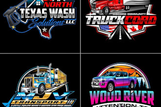 do a professional transport, trucking, and logistics logo