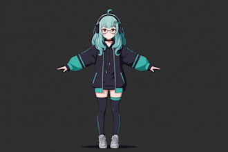 design and rig pro vtuber character, for vtuber model