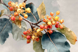 draw botanical illustration of plants and flowers