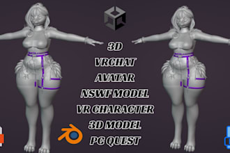 create custom vrchat avatar, anime or furry vrchat model
