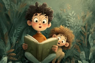 create a unique children book illustrations