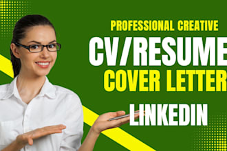 create your cvresume,pm cv cover letter and optimize linkedin