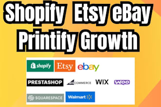 do shopify woocommerce wix wordpress esty ebay printify store promotion