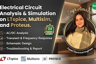 do electrical circuit analysis and simulation on multisim,ltspice and proteus