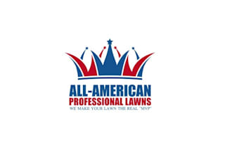 design powerful all american professional lawns logo