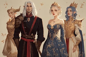 illustrate your fantasy couple in stunning character art