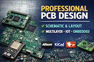 build custom pcb circuit, write firmware design schematic easyeda altium kicad