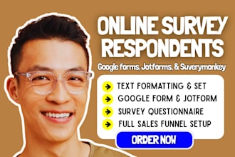 recruit real USA 1000 respondent to fill online survey jotform google form