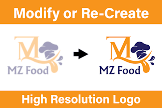 modify, recreate, refresh, or vector your logo design