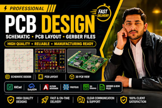 design professional pcb layout, schematic and gerber files