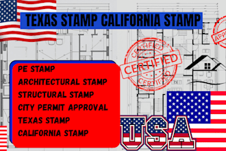 architectural stamp, city permit texas stamp, mep or pe stamp, california stamp