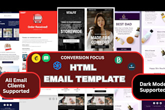 convert and code figma, psd to high converting sendinblue html email template