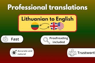 translate lithuanian to english or english to lithuanian accurately and fast