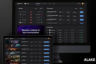 develop tournament website tournament app esport website gaming website bet site