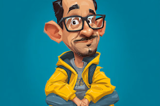 draw a cartoon character, caricature, logo, portrait