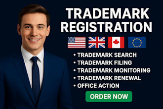 do trademark registration USA, UK, canada, eu fast as a trademark attorney
