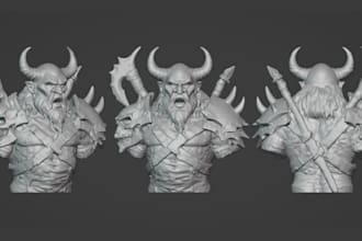 do 3d character modeling, 3d sculpting, 3d model, 3d table top for 3d printing