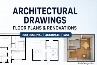 design professional architectural drawings, 2d floor plans and renovation