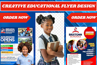do creative educational daycare preschool graduation grand opening flyer design
