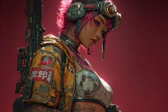 design anime character , cyberpunk character