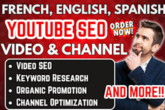 organic youtube channel promotion french english spanish backlinks video seo