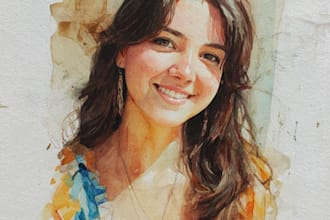 draw your portrait in watercolor or oil paint family gift