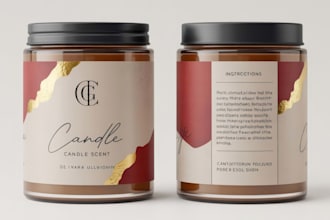 do candle label and product label design with 3d mockups