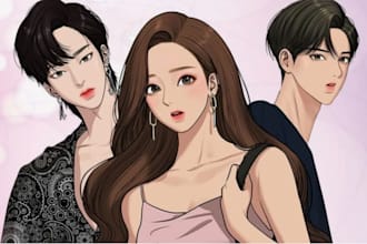 draw webtoon comic  panels in anime, manga style of light novel, nsfw comic art
