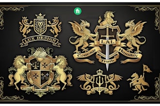 design family crest, heraldic, vintage, emblem, coat of arms logo