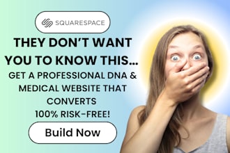 design a dna testing website healthcare site on squarespace for trust conversion