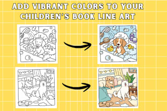 color your black and white illustrations into vibrant children book art