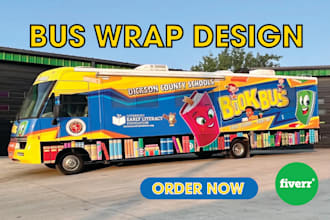 create vehicle wrap decals for bus wrap, car wrap, truck wrap, trailer wrap