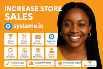 systeme io sales funnel, systeme landing page, online course, blog and websites